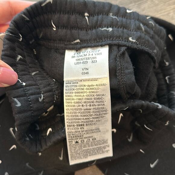 Nike Size 4 Black Swoosh Sweatpant Joggers - Picture 7 of 8